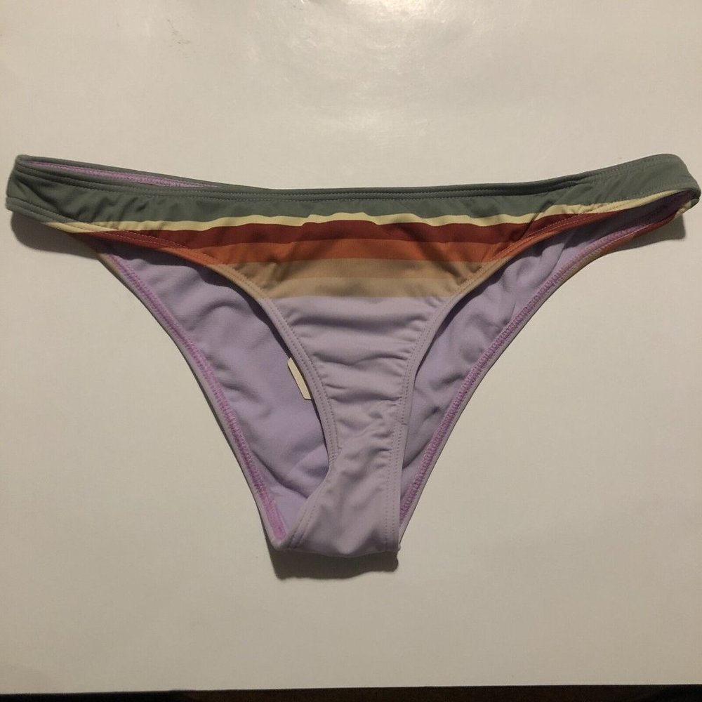 Pursuit purple stripe cheeky swimsuit bottom striped size XL